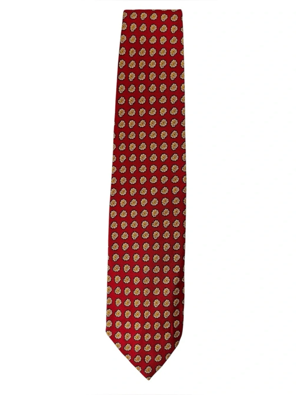 Vintage Polo Ralph Lauren Silk Necktie Mens Red Paisley Designer Tie 58 x 4